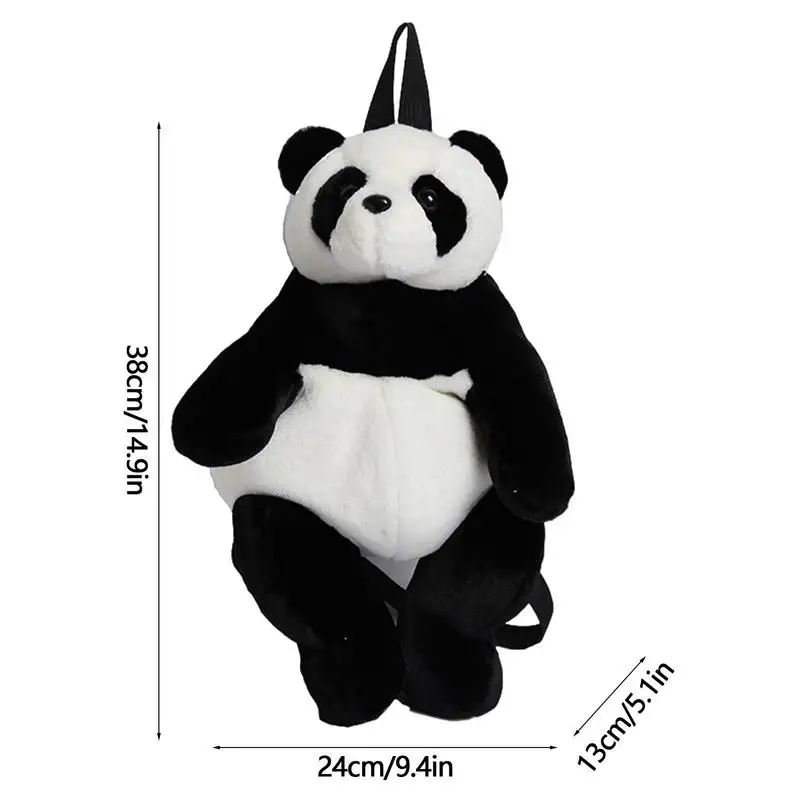 Bear Backpack Shoulder Backpack Panda Ajustable Bag Plush Fabric Animal Shoulder Bag Kids Cartoon Backpack For Toys Fruit Food