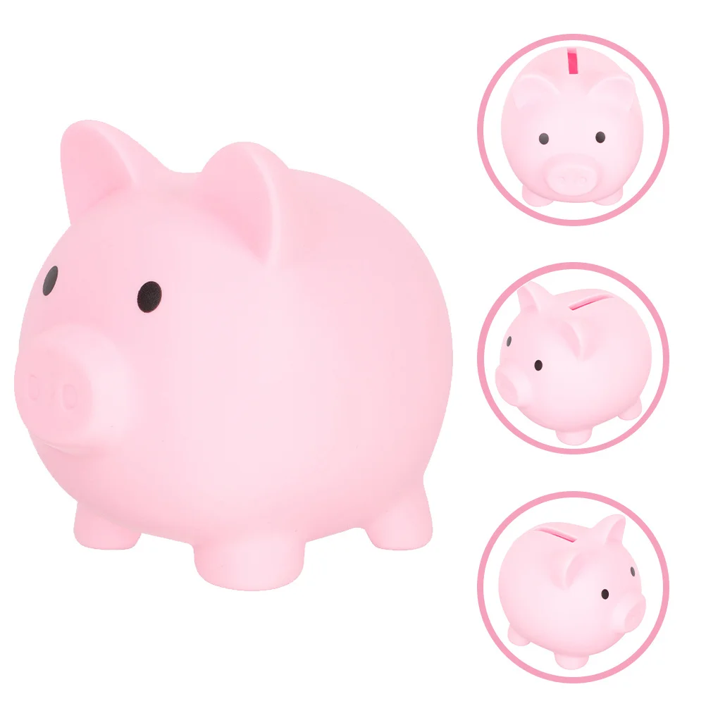 Tirelire en forme de cochon en vinyle, 2 pièces, jolie tirelire pour enfants, Pot d'économie de pièces de monnaie, banque décorative domestique pour économiser quotidiennes et anniversaire