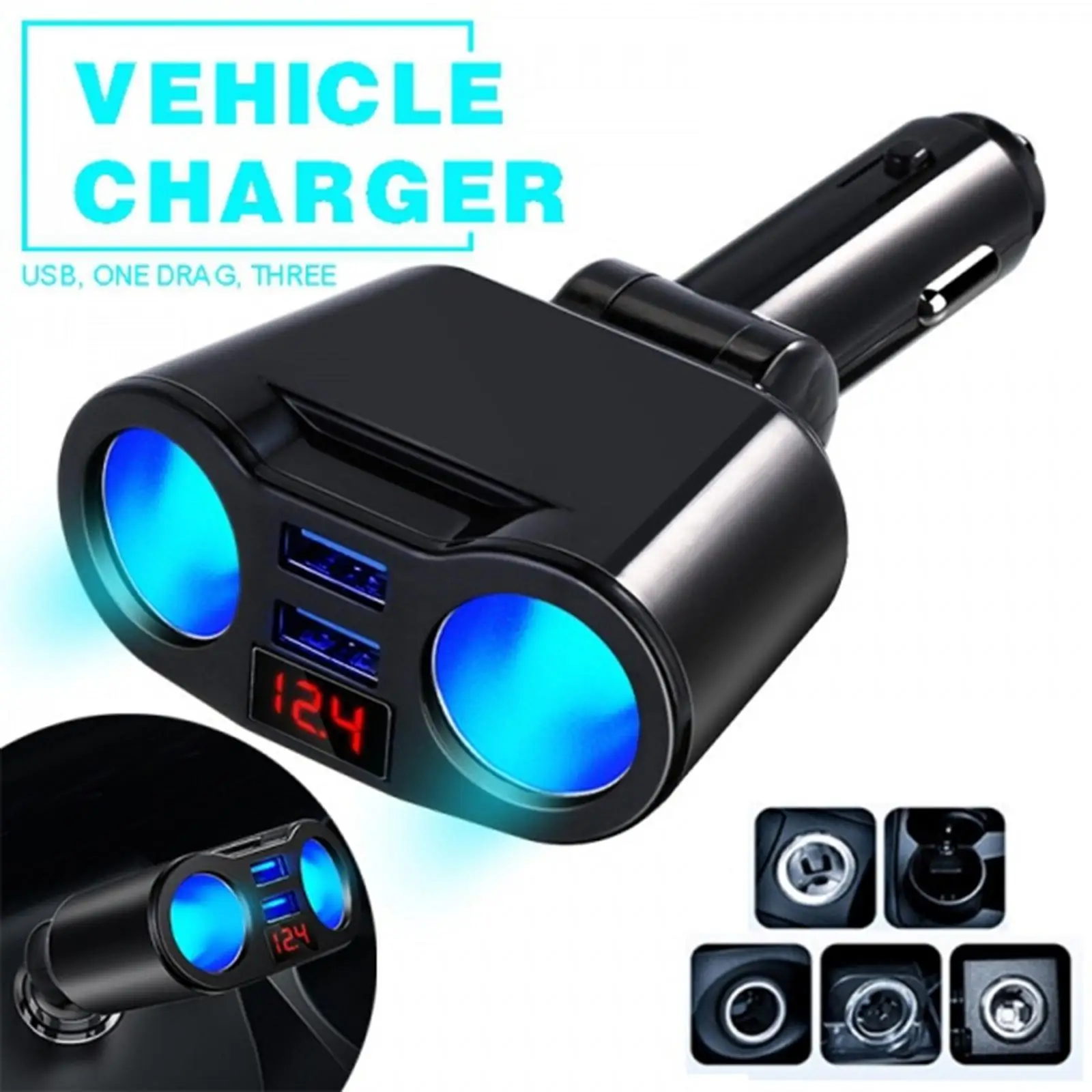 Car Cigarette Lighter Adapter Charger Plug Supplies for Phones MP3 MP4