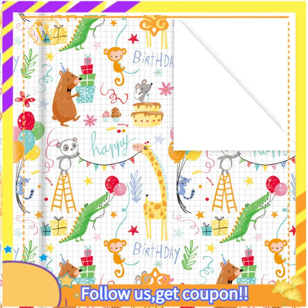 A01K-10Pcs Wrapping Paper Sheets For Kids,Birthday Party Wrapping Paper Gift Wrap Papers,Present Gift Wrapping Paper