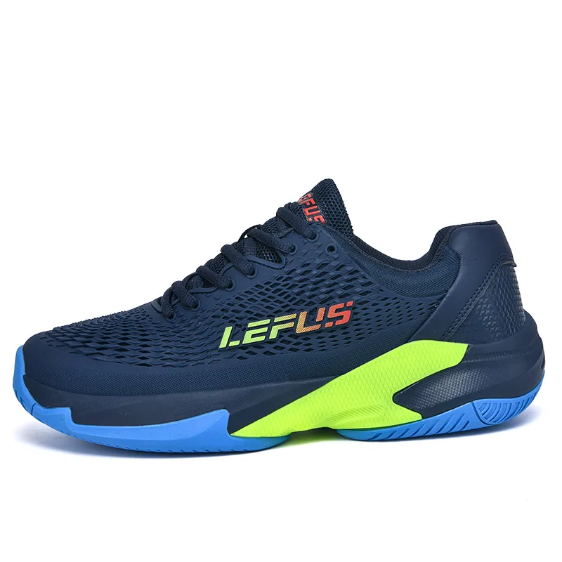 

Men Women's Large Sizes Breathable Tennis Shoes Blue and Gray Gym Walking Badminton Sneakers