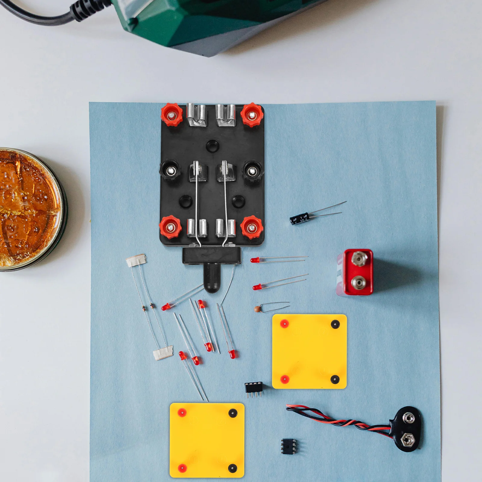 Kit de experimentos de circuito eléctrico, Mini placa de circuito de plástico para niños, ciencia, aula, aprendizaje, electrónica DIY, 2 uds.