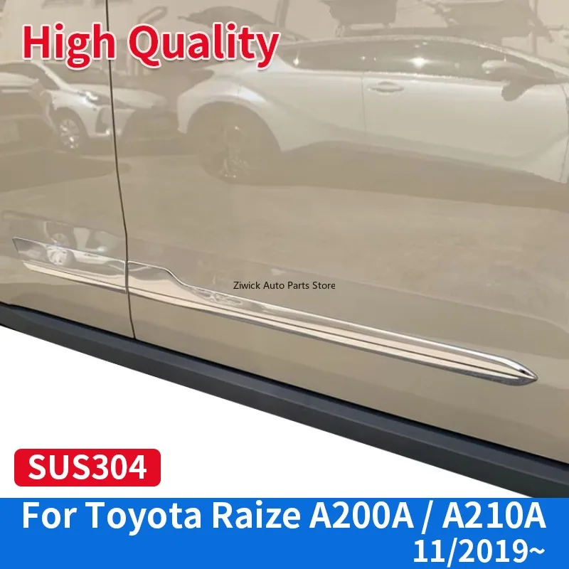 

Автомобильные аксессуары, молдинговая накладка на боковую дверь для Toyota Raize A200A/210A, 2019, высококачественный хромированный стиль из нержавеющей стали