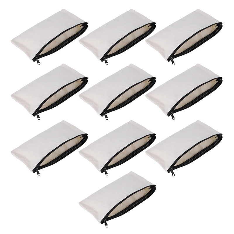 10 Pcs Blank DIY Craft Bag Canvas Pen Case Blank Makeup Bags - Canvas Pencil Bag Cotton Canvas Cosmetic Bag Travel Bag-A51M