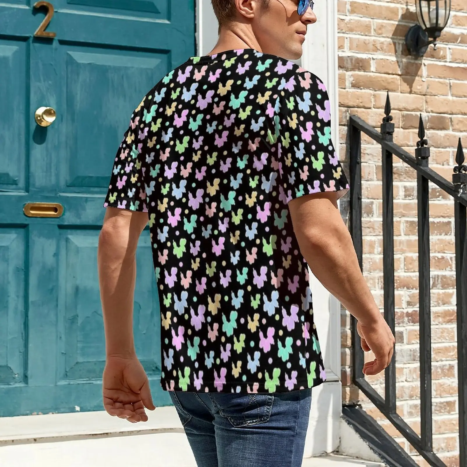 Beach T Shirt Pastel Balloon Dog Black Print T Shirts Aesthetic Popular Tees For Man Short Sleeve Pattern Oversized Tops