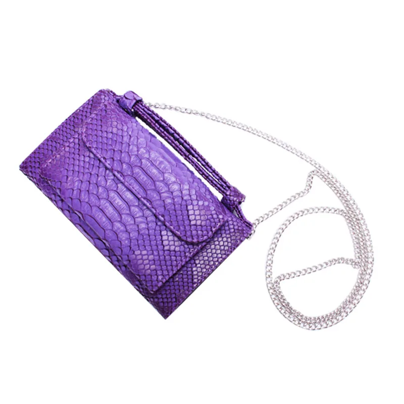 Fashion Purple Snake Pattern Clutch Bag Crossbody Bags wallets for Women 2023 Summer Lady Shoulder Handbag Female Travel Purse