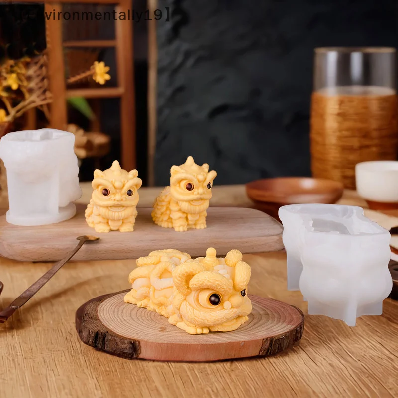 3D Silicone Mold Cute Lion Ice Maker Food Grade Reusable Mold Household Coffee Ice Kitchen Candy Chocolate Pudding Mousse Cake