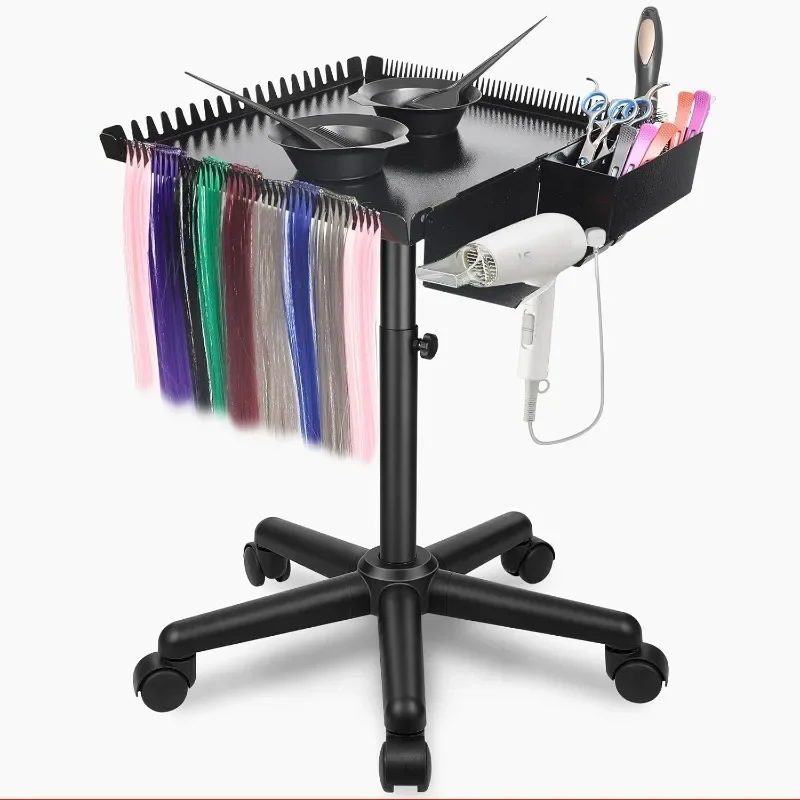

Salon Tray on Wheels, Rolling Tattoo Tray, Adjustable Hair Stylist Tray, Metal Aluminum Mayo Stand Tray, No-Rusting