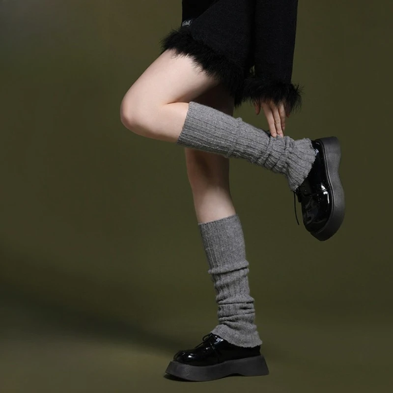

Autumn and Winter New Socks for Women Wool Knitted Mid To Long Calf Socks Korean Casual Slimming Pile Socks