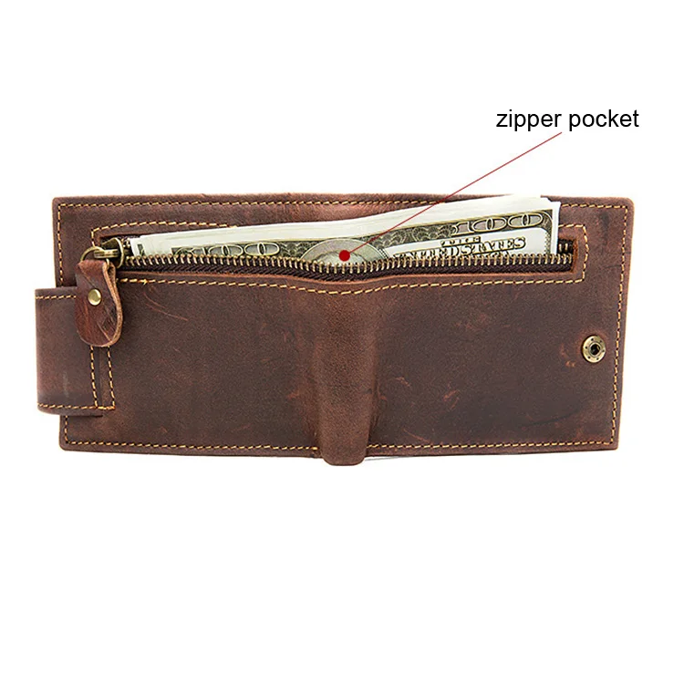 Crazy Horse Cowhide Leather Wallet for Men Genuine Leather Men Wallet Hasp Vintage Wallet Men