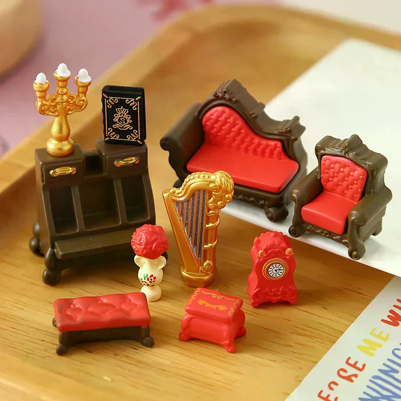 1/12 Dollhouse Simulation Mini Furniture Model Dollhouse Living Room Scene Decoration Dolls House Ornament Pretend Play Toys