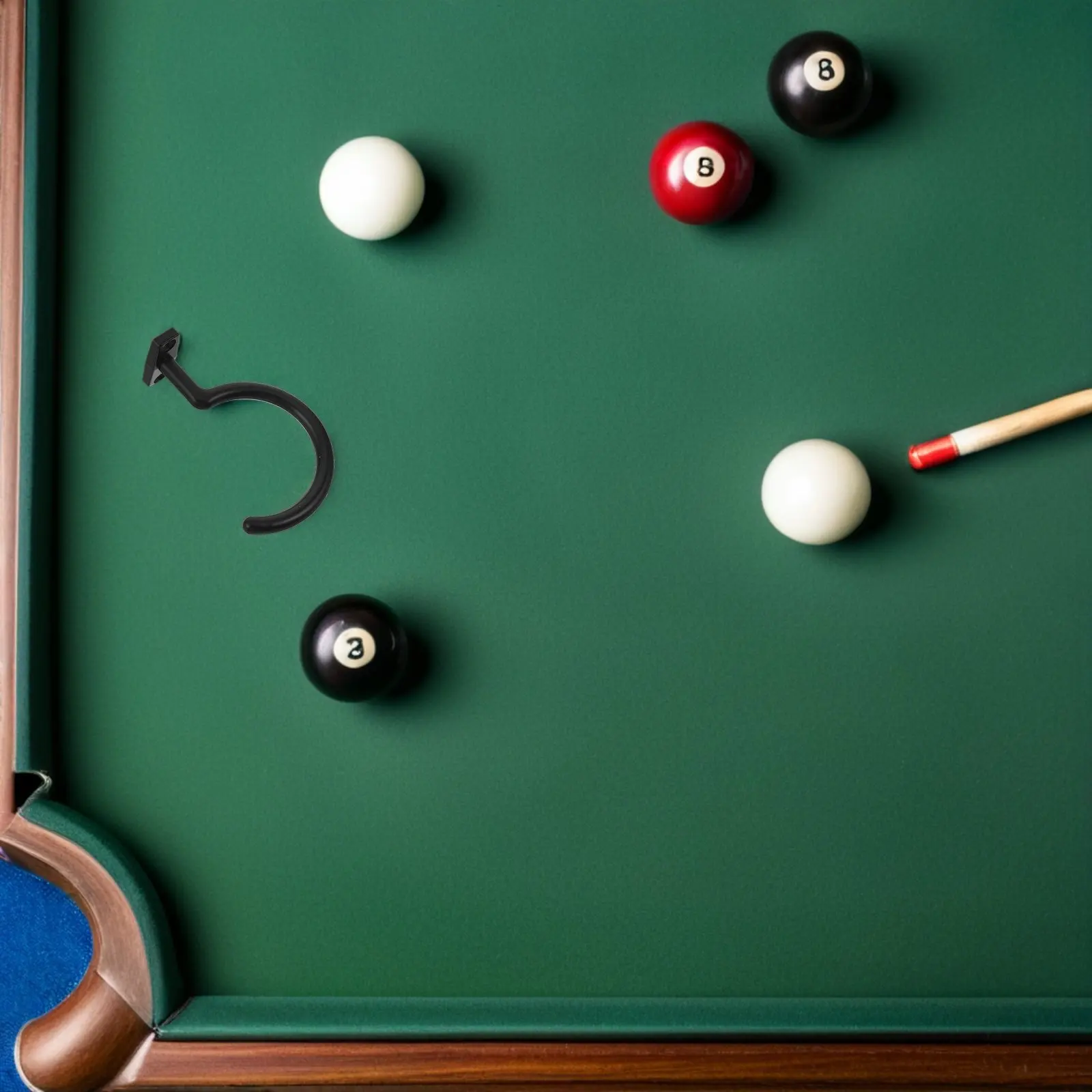 

2Pcs Pool Table Cue Hook Wear Resistant Metal Billiard Rack Holder Side Cue Storage Organizer Under Table Hook