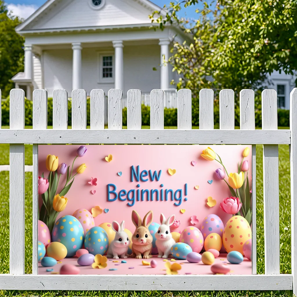 خلفية تزيين مشهد الربيع للاحتفال بعيد الفصح في الربيع #5