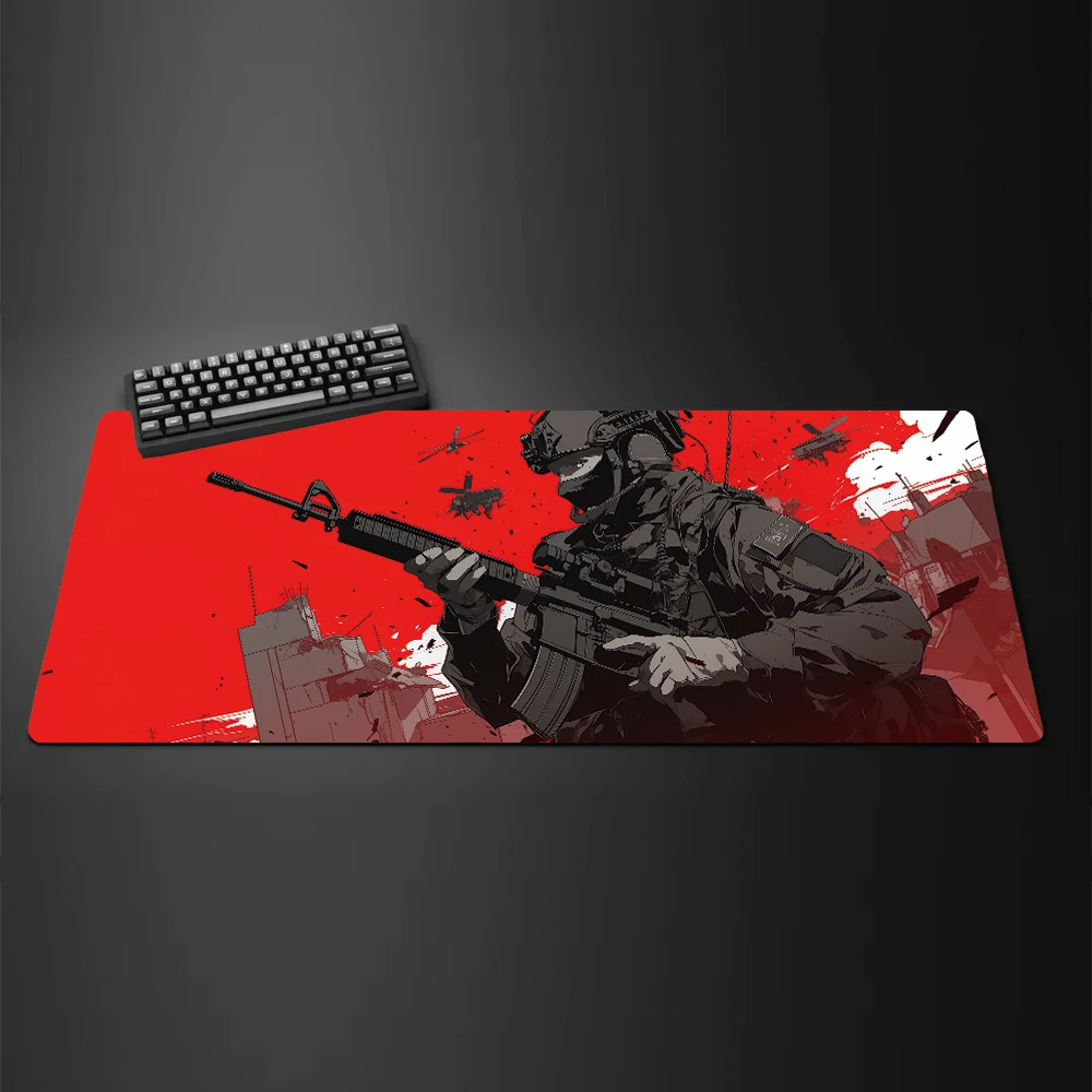 XXL Shooting Drill Mousepad Gamer Design Office Mat Large Computer Game Home Desk Pads Anti-Slip Gaming Keyboard Long Table Mats