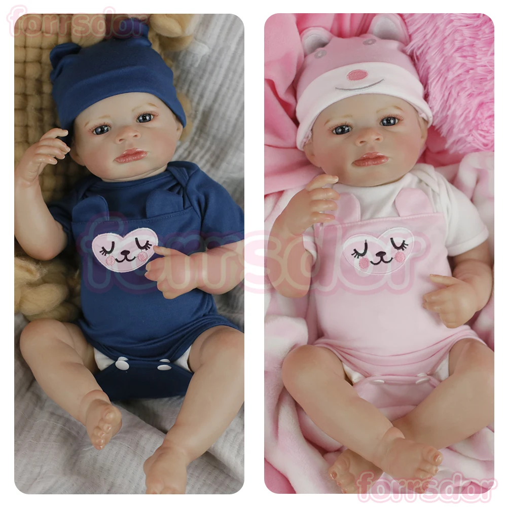 

18-дюймовая кукла-близнец Reborn Lanny, мягкое виниловое тело, размер новорожденного, ручная работа, 3D рисунок кожи, волосы, видимые вены, подарок на Рождество