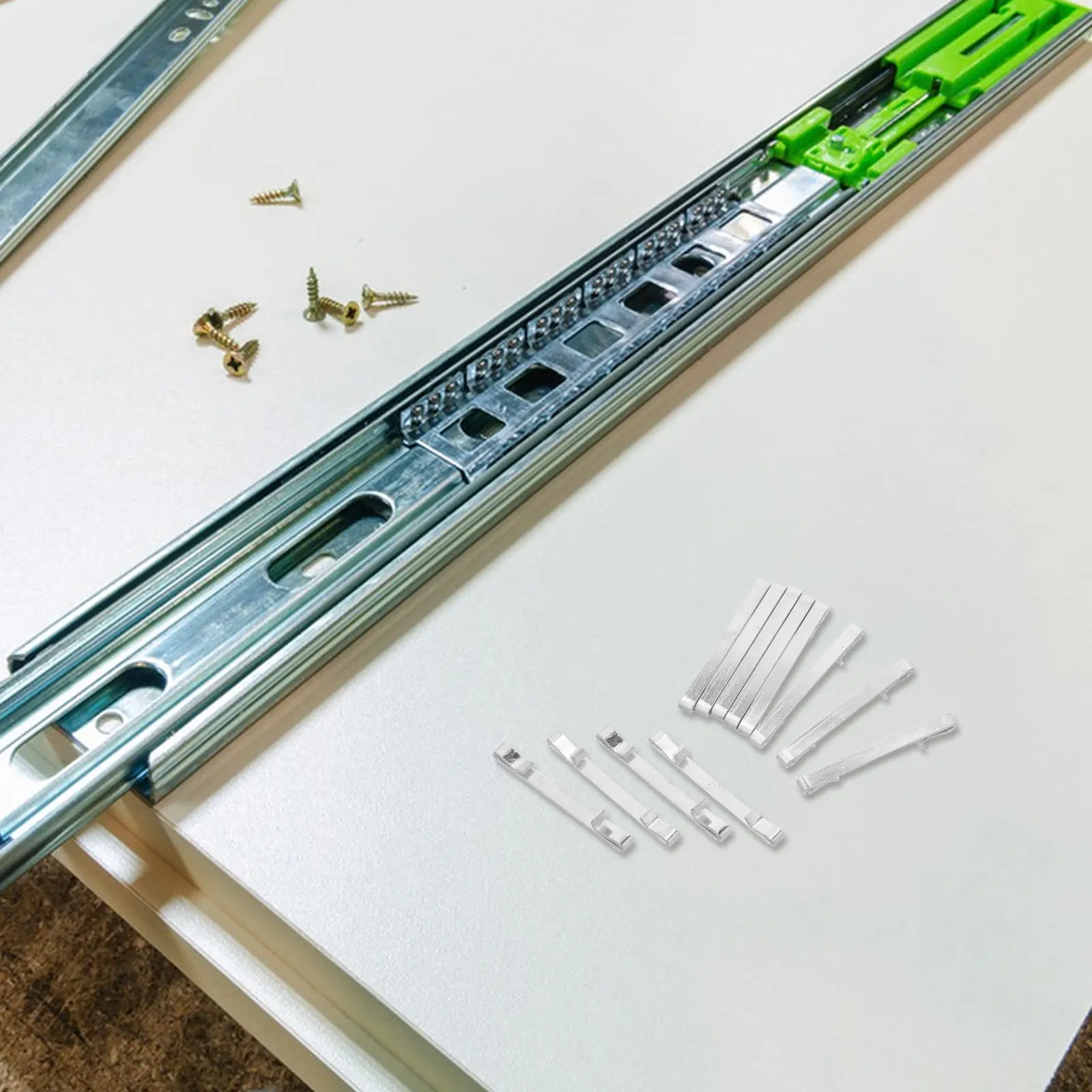 

12 шт. пружинных фиксаторов для выдвижных ящиков, зажимы для крепления панелей кухонных шкафов, мебельные клипсы для направляющих