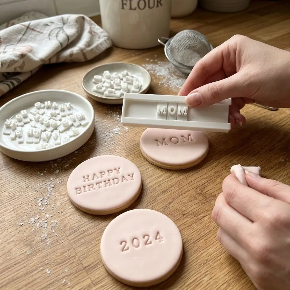Handmade Clay Letter Number Stamp Set with 26 Letter with Tray Pottery Alphabet Stamping Tool Clear Imprint Precise Stamping