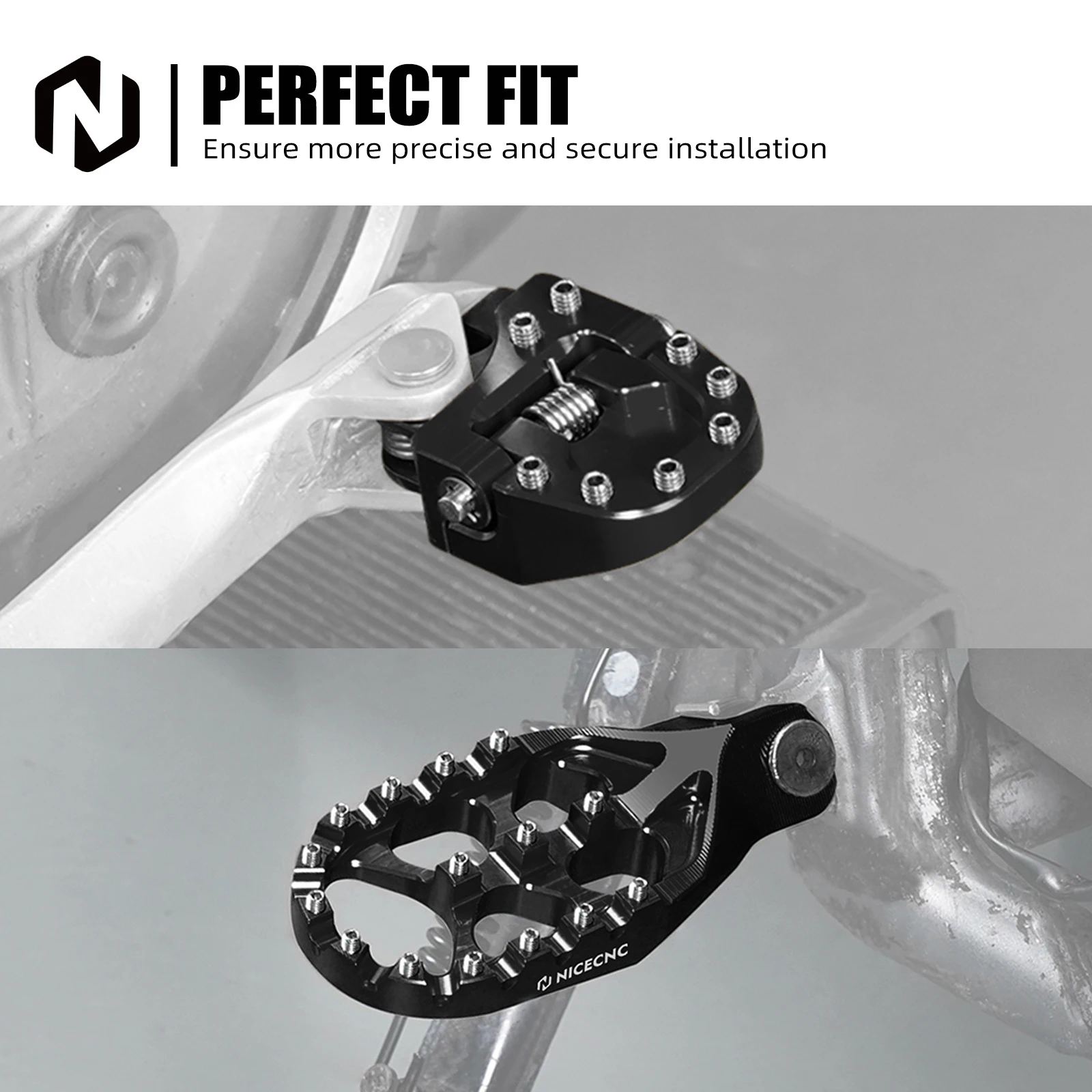 Für Suzuki DRZ 400 S DRZ400S 2000–2024 DRZ400 SM 2005–2024 breite Fußrasten-Fußrasten und klappbare Bremspedal-Spitzenverlängerungsplatte – Detail 10