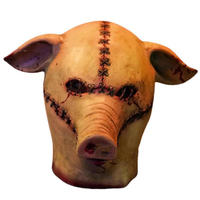 Scary Pig Mask Halloween Latex Animal Mask Masquerade Costume Cosplay Props Bloody Pig Head Butcher Creepy Adult Mask