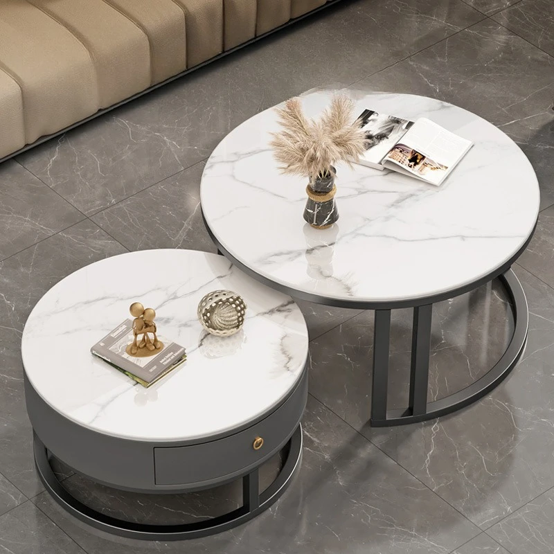 

Rock slab coffee table, home light luxury, coffee table combination