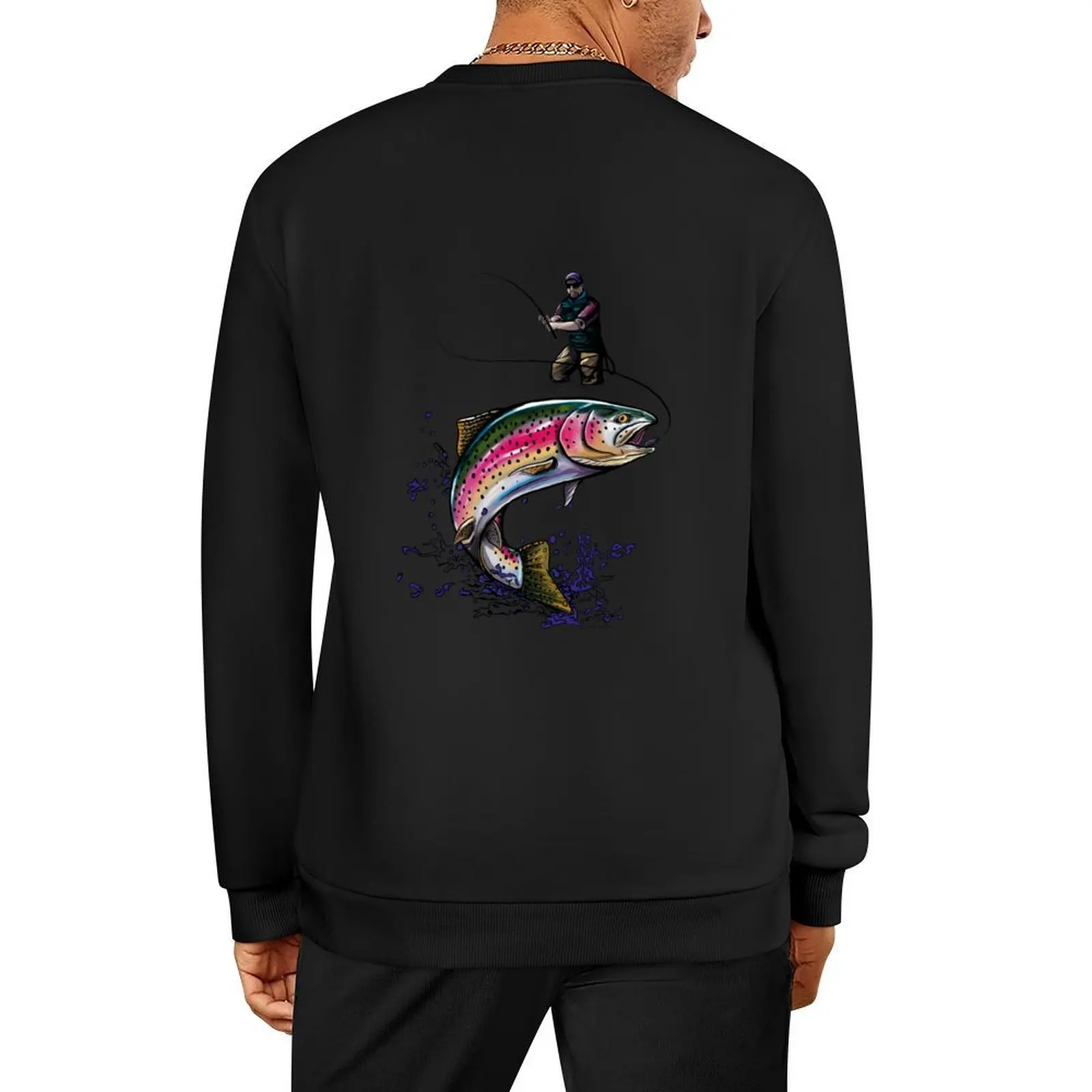 

Fisherman - Nature - Rainbow Trout Pullover men's sweat-shirt men's clothes tracksuit male clothes sweatshirt for men
