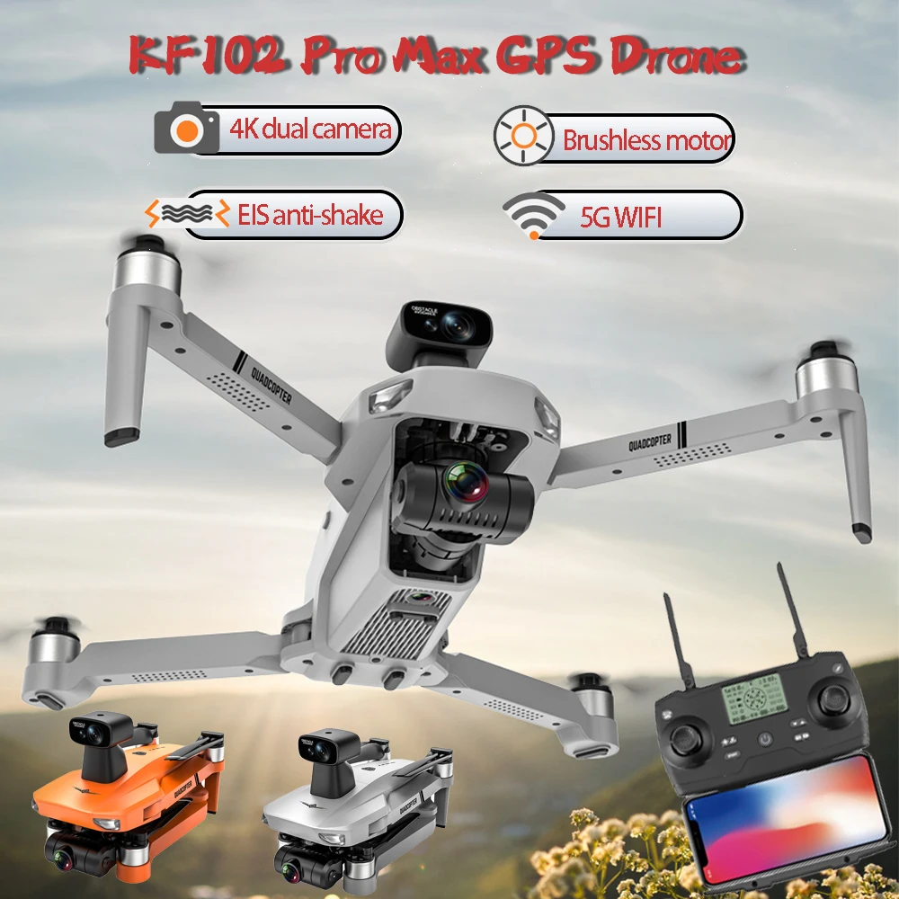 SJRC KF102MAX GPS Drone Drone 8K HD Camera 2-Axis Gimbal RC Helicopter RC Quadcopter Toy With 360° Laser Obstacle Avoidance