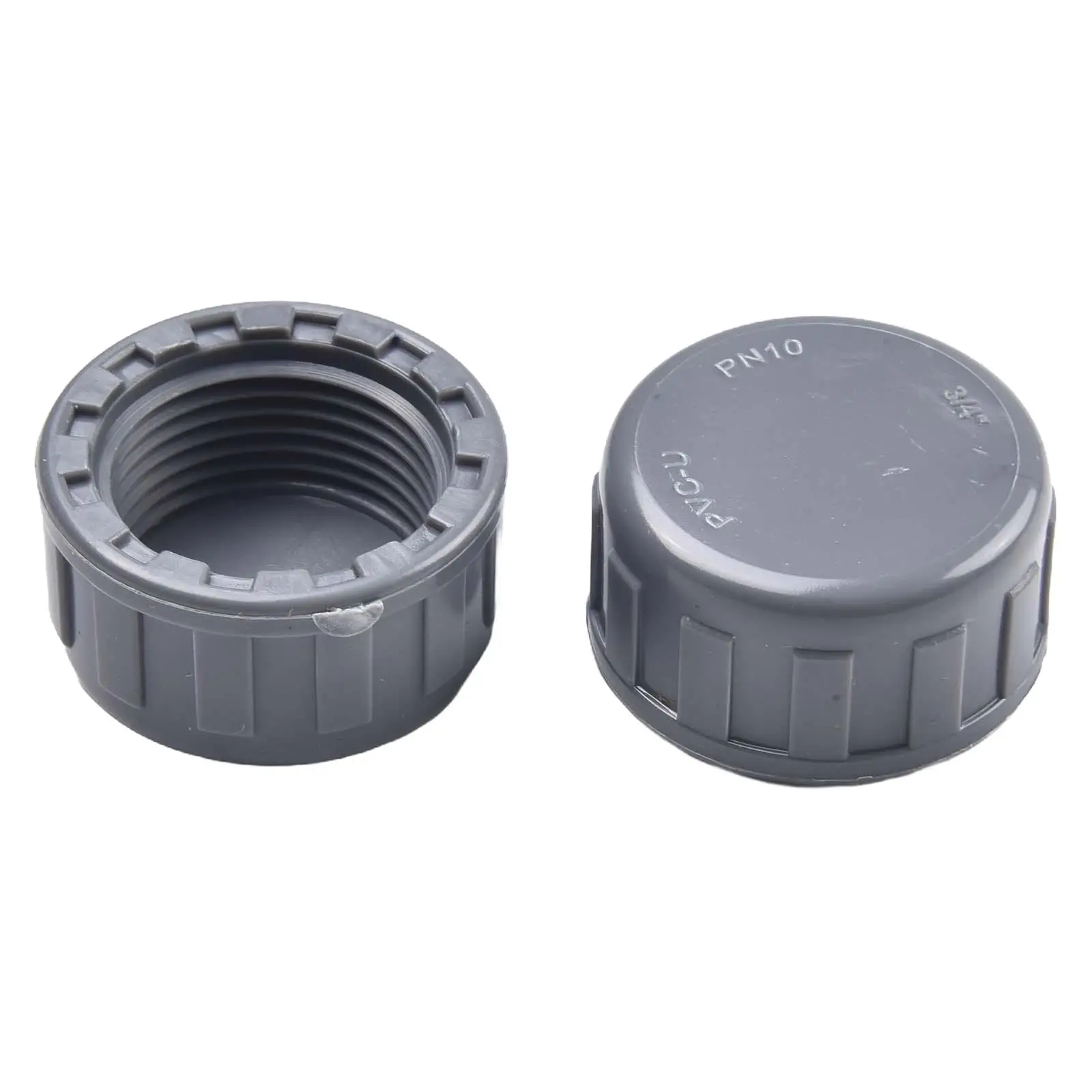 PVC Pipe Threaded Set of 2 with Female Thread Hose Connectors and Rubber Seals for Sealing and Protecting Pipe Ends