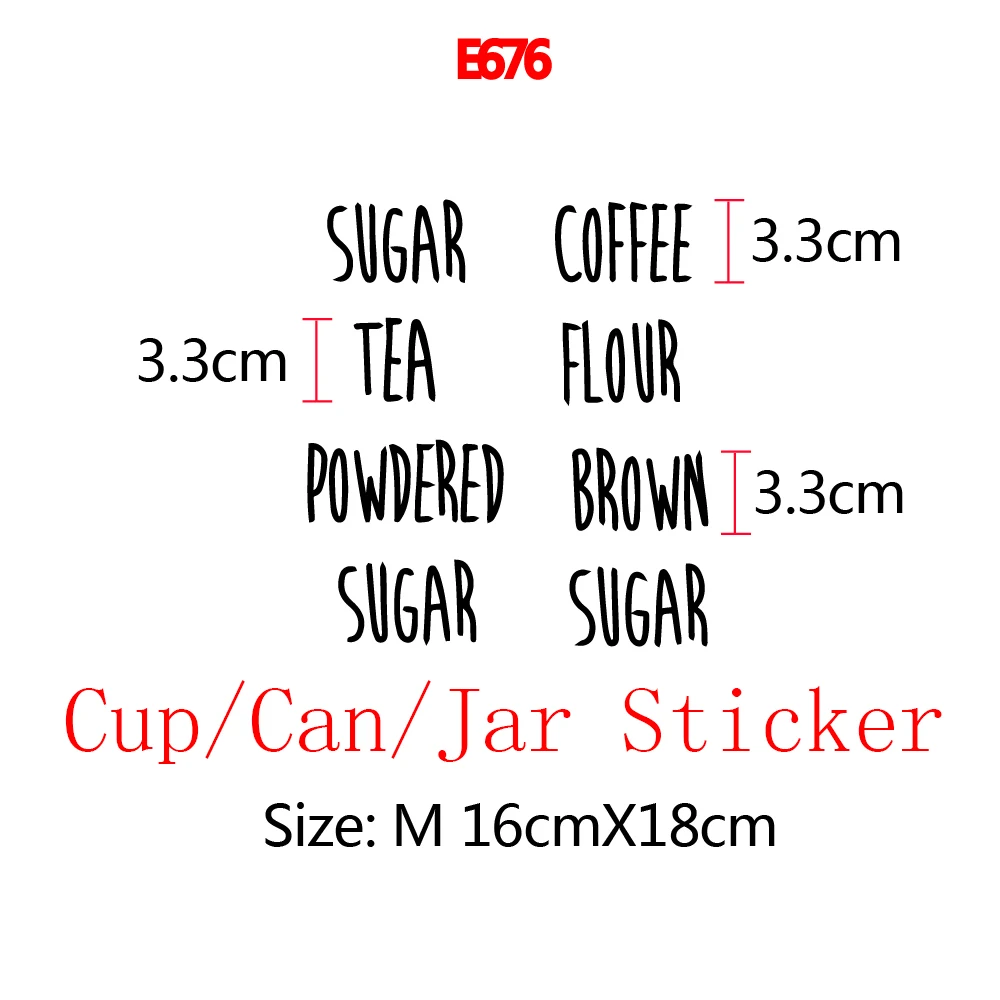 

Kitchen Canister Stickers，Canister Vinyl Decals, Flour Sugar Decals Sticker，8Pcs Kitchen Canister Decals Stickers，vinilo cocina