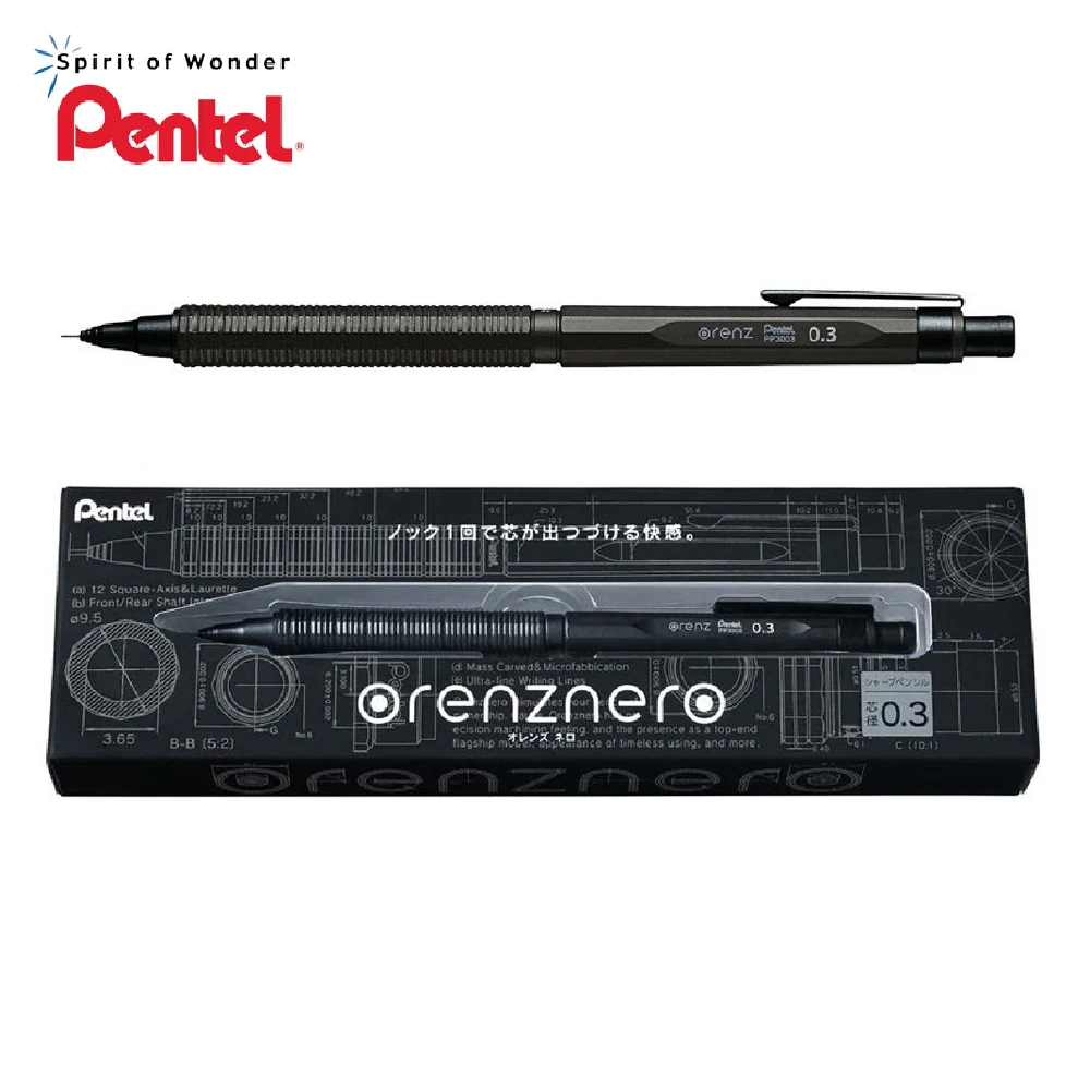 日本ぺんてる-orenznero-メタルシャープペンシル-pp3005-低重力オートリード自動鉛筆-02-03-05-ミリメートル事務用品