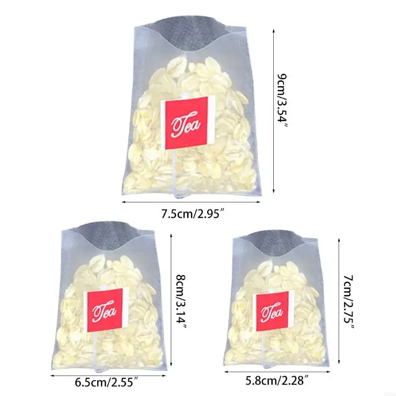 Juego 100 bolsitas té papel con filtro E06B, bolsas té vacías, regalo para hogar, bolsas filtro té filtro