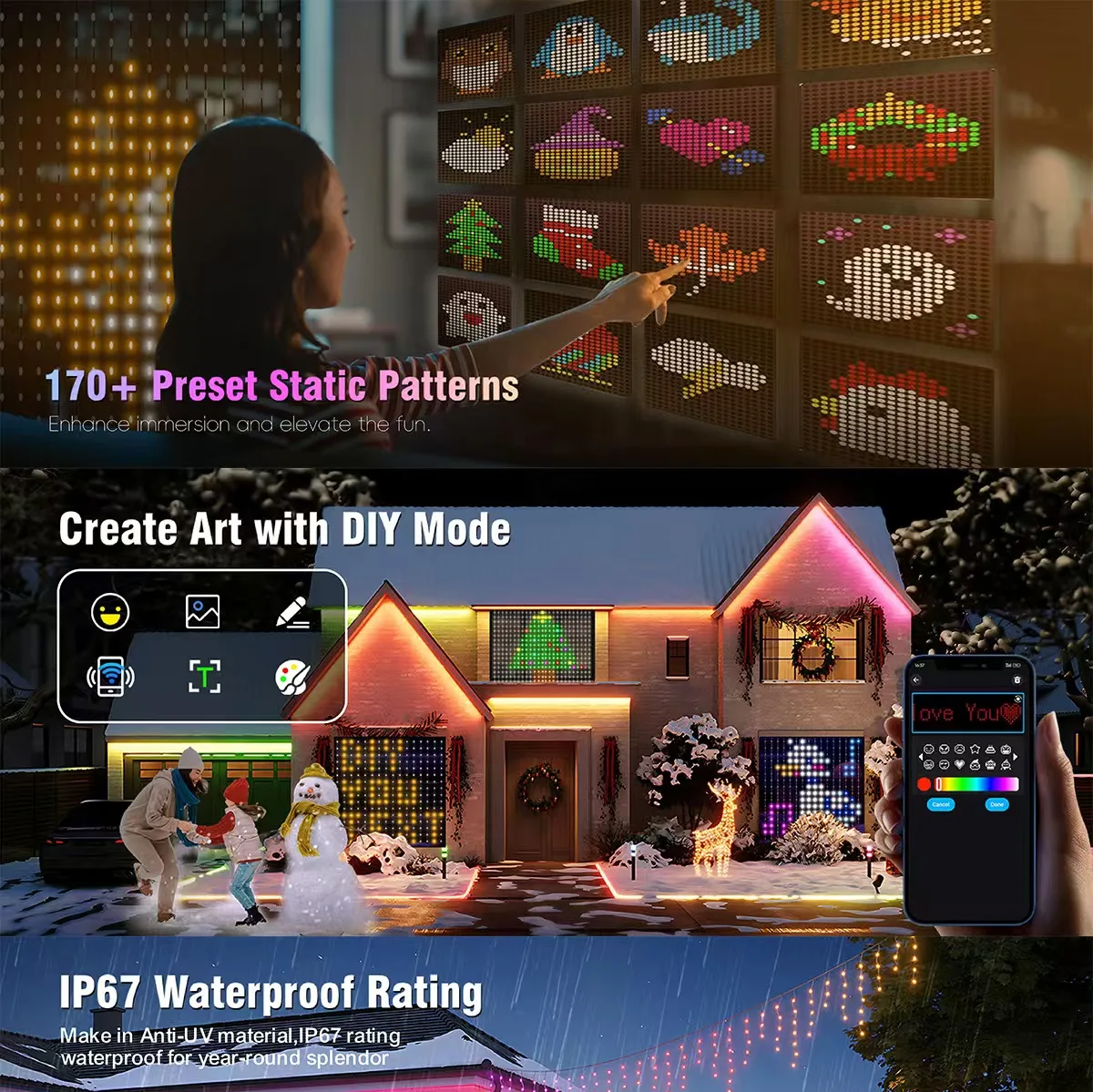 

Вечерние гирлянды USB 5 В, водонепроницаемые сказочные свадебные мероприятия, фестиваль, венок, украшение, Bluetooth 400, светодиодный RGBIC