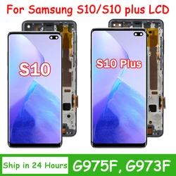 TFT Quality with Frame for Samsung S10 Plus S10+ G975F Lcd Display Digital Touch Screen for Samsung S10 G973F Screen Replacement