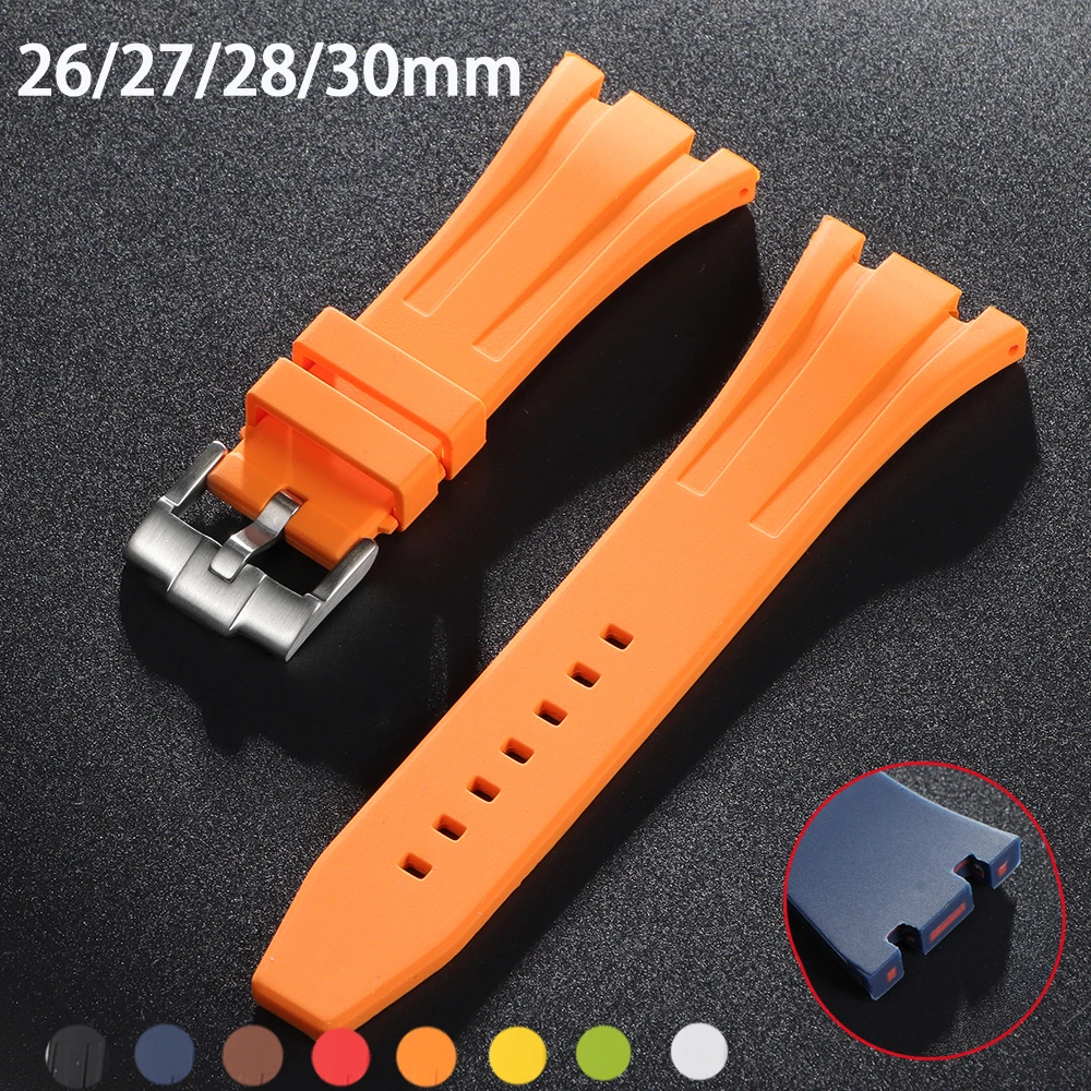 26mm 27mm 28mm 30mm Rubber Strap for Royal Oak Offshore 15710 15703 26471 26474 15706 Silicone Watch Band for GA2100 Refit Belt