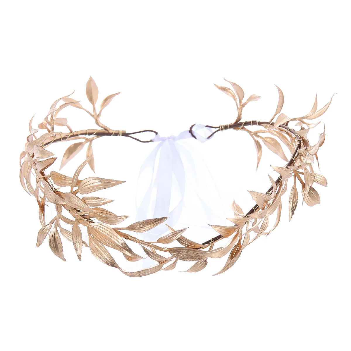 أوراق ذهبية تاج الزفاف جارلاند الباروك موضة ريترو اليدوية تاج الشعر حفلة الأفلام والتلفزيون الديكور صور الدعائم #5