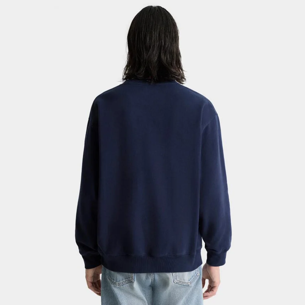 خريف جديد وصول خمر للجنسين الرياضة نادي المطرزة البلوز البحرية كبيرة الحجم القطن Crewneck البلوز الشارع موضة لاعبا