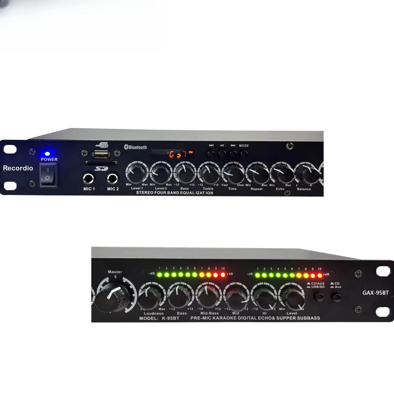 GAX-95BT 2025 Newest Professional Metal Black KTV Digital Audio Echo Effect Processor with Pre-effects