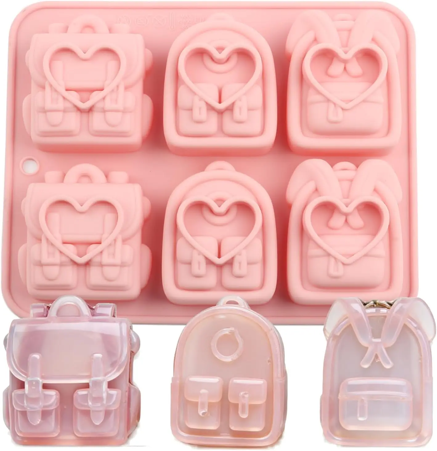 6 Cavity Backpack Silicone Candy Molds for Chocolate Candy Cupcake Topper Decorating Silicone Molds Cake Decoration Accessories