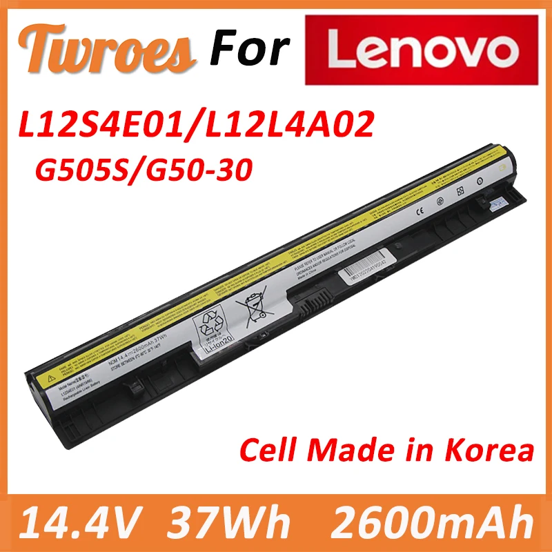 L12S4E01 37Wh 14.4V Laptop Battery For Lenovo Z40 Z50 G40-45 G50-30 G50-70 G50-75 G50-80 G400S G500S L12M4E01 L12M4A02 L12S4A02