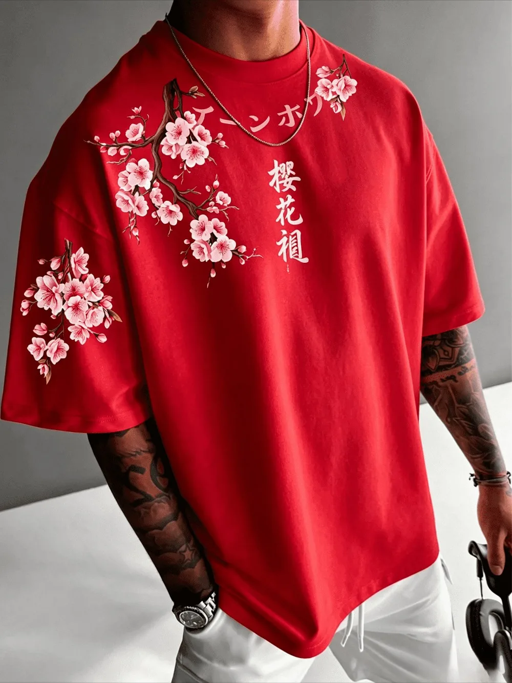 Harajuku Japanisches Blumenmuster 3D-Druck Atmungsaktives Schnelltrocknendes Herren-T-Shirt Outdoor Street Casual Fashion Y2K Eltern-Kind-Kleidung – Detail 6