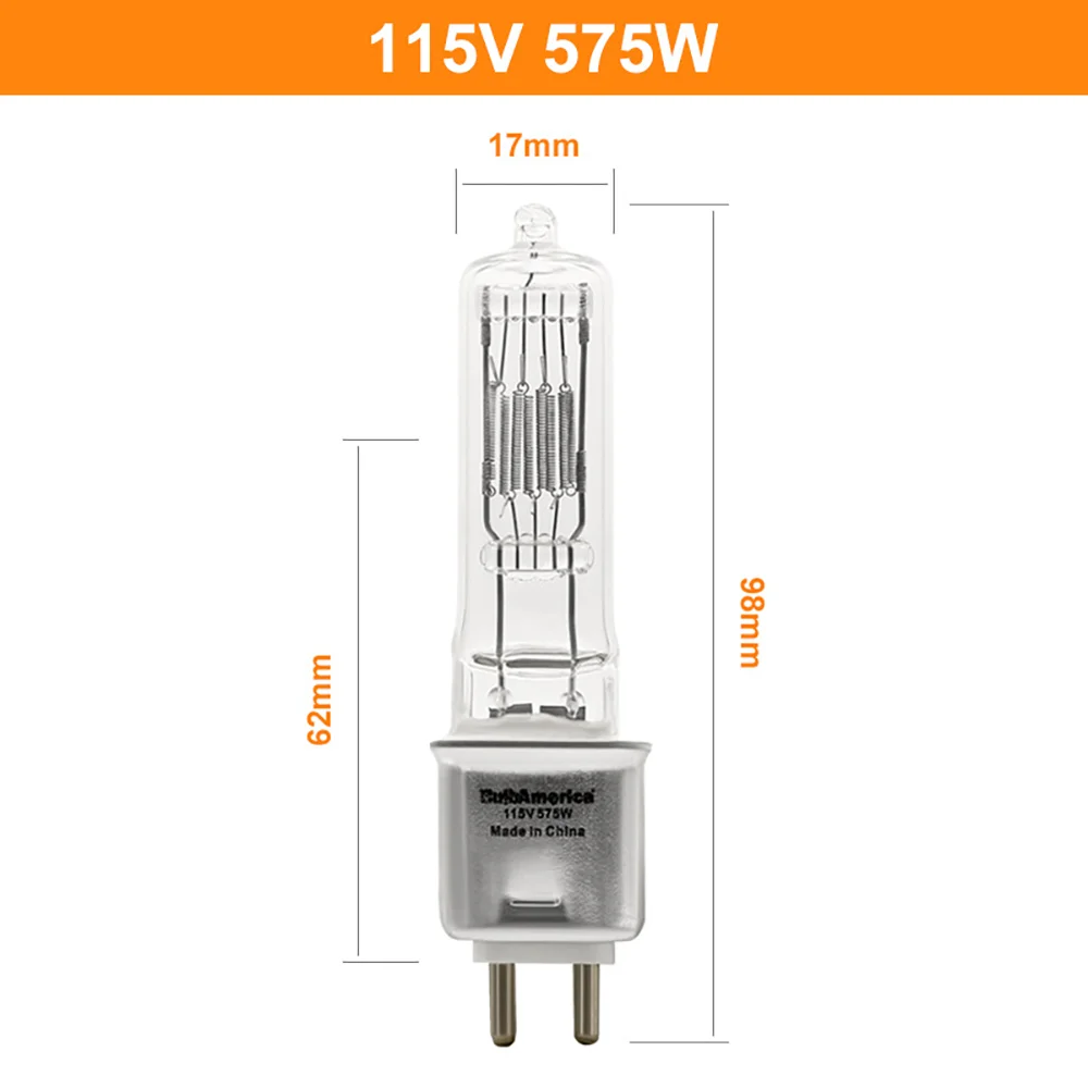G9.5 Stage Film and Television Halogen Quartz Bulb Concentrator Bulb 230V/115V Photography Dimmable