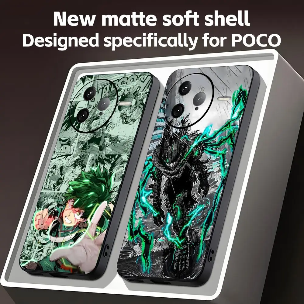Deku My Hero Academia Phone Case For Xiaomi POCO M7 M6 M5 X7 X6 X5 F7 F6 F5 Soft Black Pro 5G Phone Cover