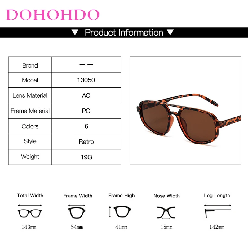 Nuovi occhiali da sole a doppio ponte retrò moda uomo semplice pilota leggero occhiali da sole da donna Ins Trending Shades UV400 Wholesa Eyegals