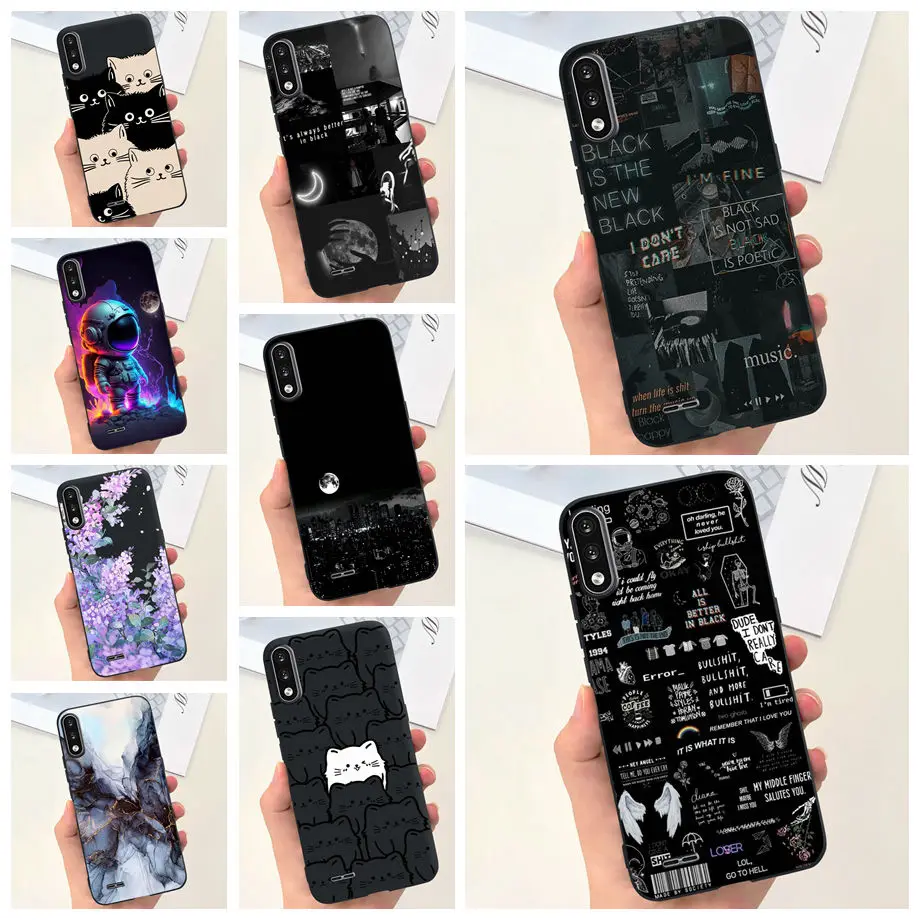 Capa macia de telefone de silicone para LG K22, capa fofa dos desenhos animados, gato, lua, bolsa noturna, LM-K200, LGK22, moda, 2020