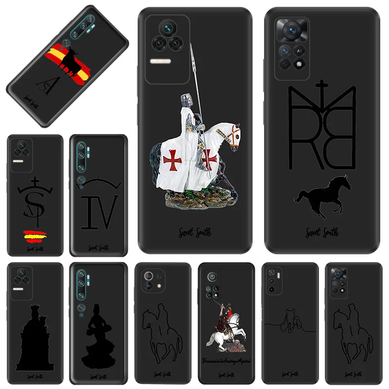 Phone Case for Redmi Note11 Pro 10S 11S 10A 10C Xiaomi 11T 10T Note 10 11 Lite Horse Knight King Soft Black Anti-Drop Cover