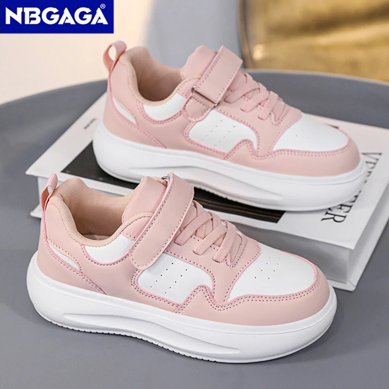 Four Season Leather Kid Sneaker Girls Sports Casual Shoes Children\'s Boys Board Shoes Soft Soled Small White Shoes