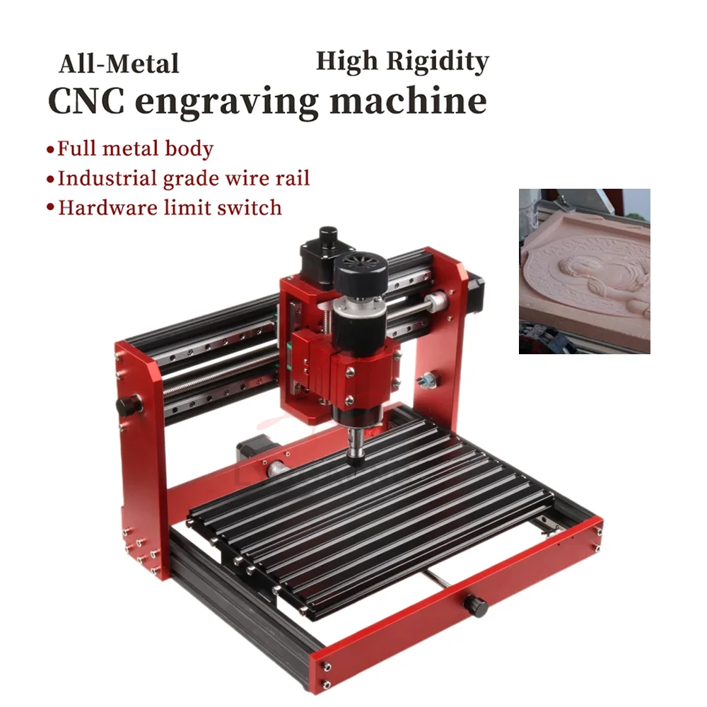 LY 3020 Plus Rotaie quadrate ad alta precisione Macchina da taglio per incisione CNC da tavolo interamente in metallo per legno PVC Acrilico PCB