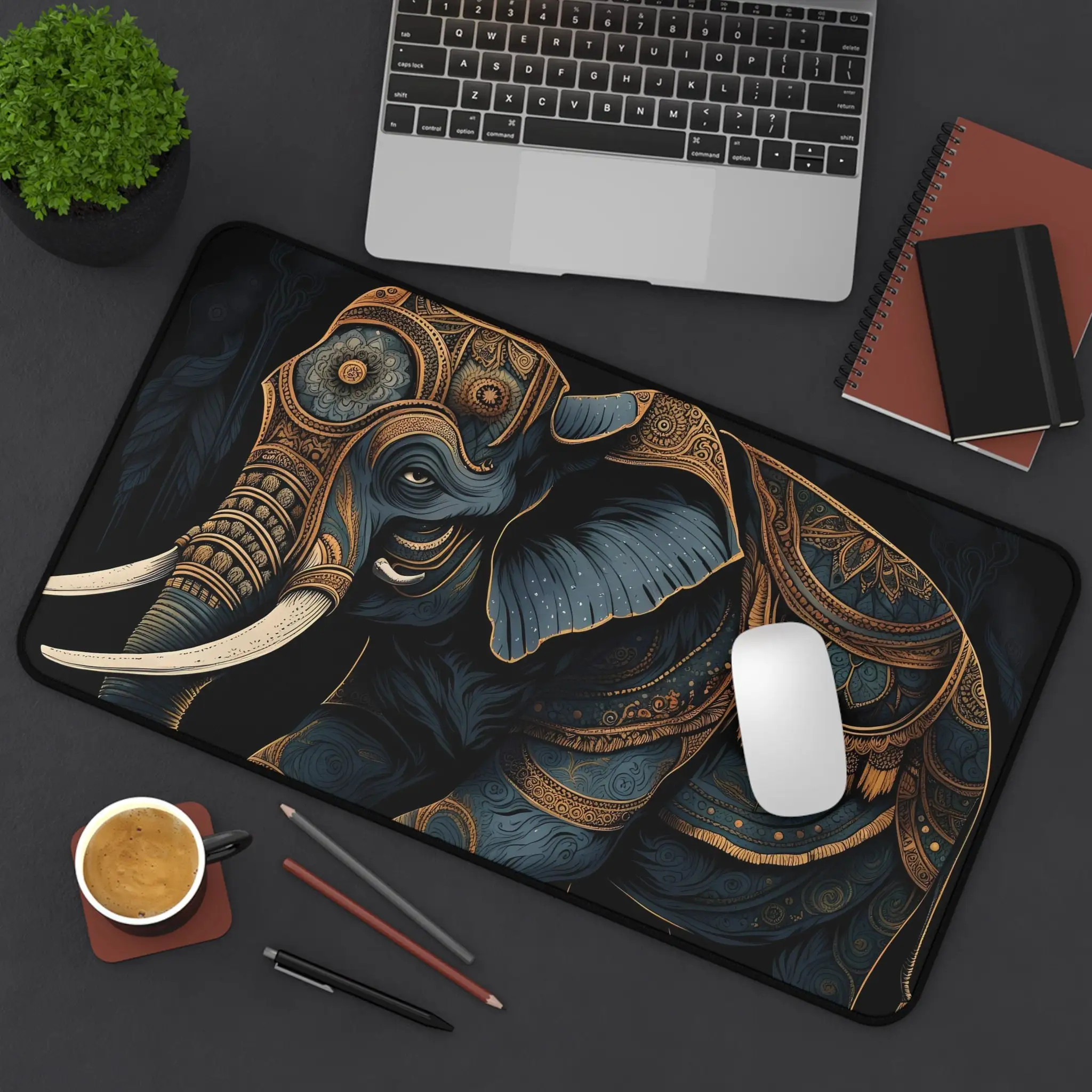 

Indian Elephant Desk Mat, Non-slip and Waterproof Mouse Pad, Office and Gaming Desk Decorative Mat, Perfect Gift for Friends.
