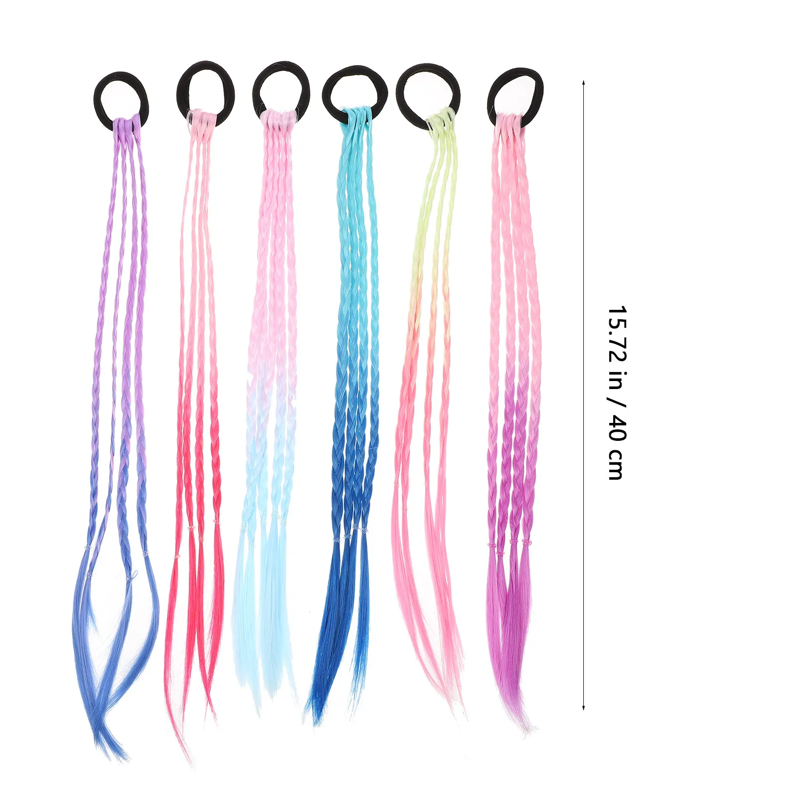 6Pcs Bright Braids Hair Extensions Natural Feel Braids Suitable for Beach Parties Fancy Balls Daily Life and Girl Hair