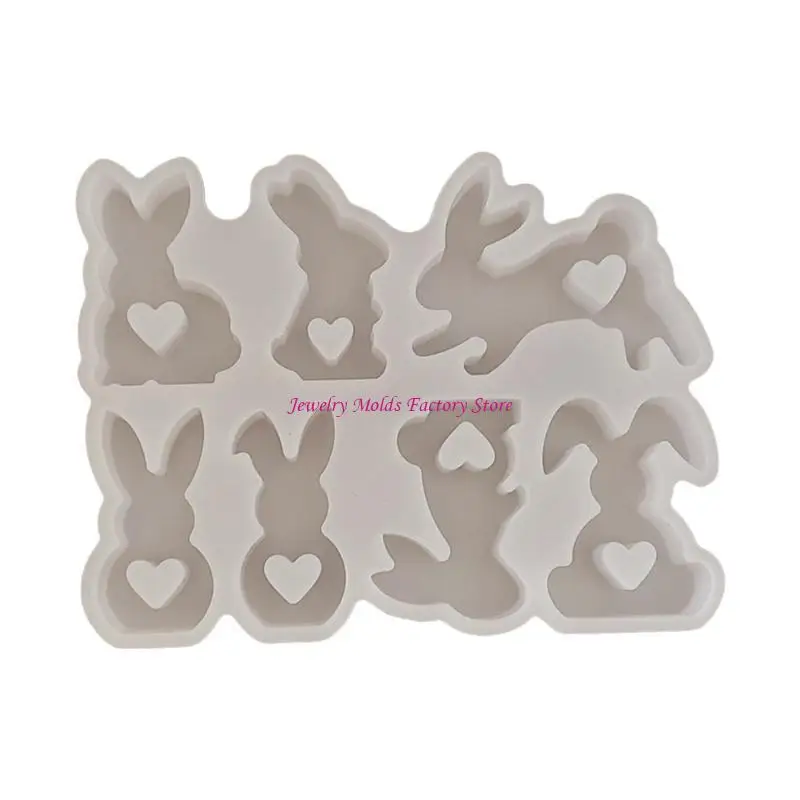 

Silicone Mold Easter Rabbit Heat Resistant Moulds Easy Releasing Mooulds for Hand-Making Craft E0BF