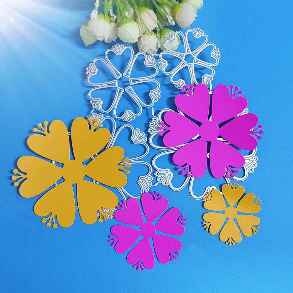 Delicate large openwork flowers cutting dies for English letters, scrapbooks, reliefs, craft stamps, photo album puzzl